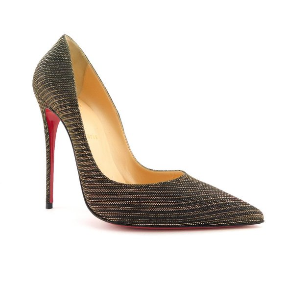 Christian Louboutin Shoes - CHRISTIAN LOUBOUTIN Black & Gold Shimmer Pumps 39